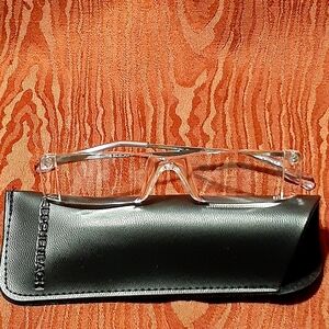 Eschenbach Miniframe Bifocal Magnifying Clear Glasses 3.5 Diopter Soft Case